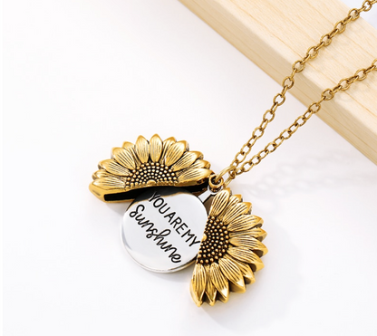 You are my Sunshine Sunflower Necklace